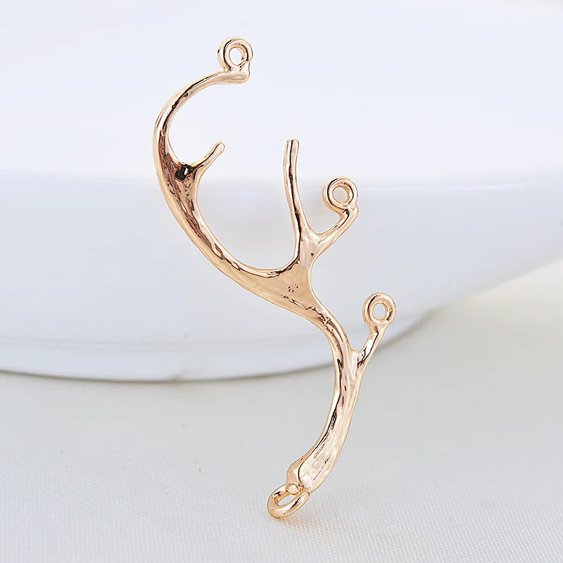 

10PCS 36x13MM 24K Gold Color Plated Silver Color Branch 3 Holes Connector for Jewelry Making Findings Accessories