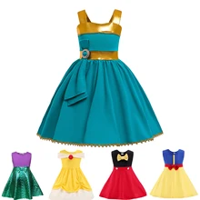 Нарядное платье принцессы для девочек; детское мини-платье без рукавов; платье Золушки, Елены, Анны, Эльзы; вечерние платья принцессы; Детский костюм