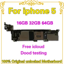 Бесплатный iCloud для iphone 5 материнская плата с полным чипом, оригинальная разблокированная материнская плата для iphone 5 с системой ОС, 16 ГБ 32 ГБ 64 ГБ