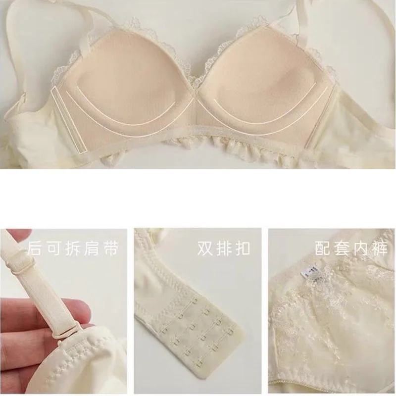 Japanese Bras Lace Lingeire Underwear Set Brief Women Intimates Embroidery Sexy Push Up Bra and Pany Sets Ropa Interior_voghion.com