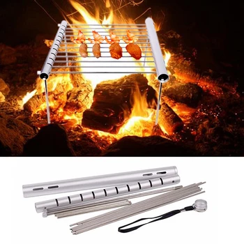 

Foldable Stainless Steel BBQ Grill Rack Portable Camping Mini BBQ Grill Rack Barbecue Accessories for Home and Outdoor Use