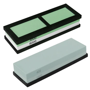 

2Pcs Dual-Sided 3000/8000 Grit / 400 & 1000Grit Knife Sharpening Stone,Whetstone,Flattening Stone,Water Stone,Sharpener Stone, C