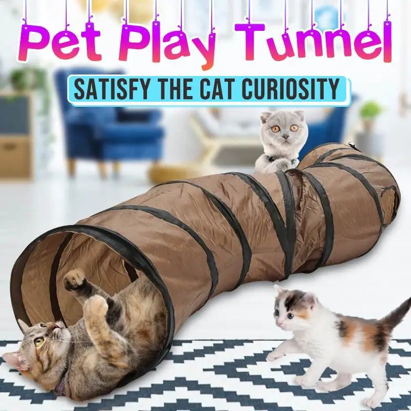 S Форма Складной туннель для кошек игровые трубки Шары складной Crinkle дом игрушки домашняя забавная игрушка Щенок кролик играть туннельные трубы