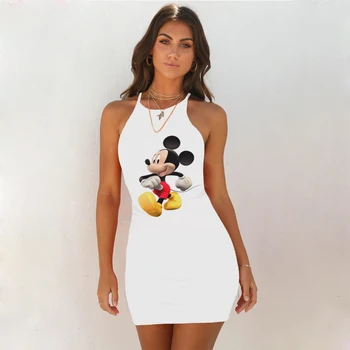 

CDJLFH Sexy Women Summer Dress Mouse Print Bodycon Sleeveless Evening Party Club Short Mini Dress 2020 Fashion Women Clothes