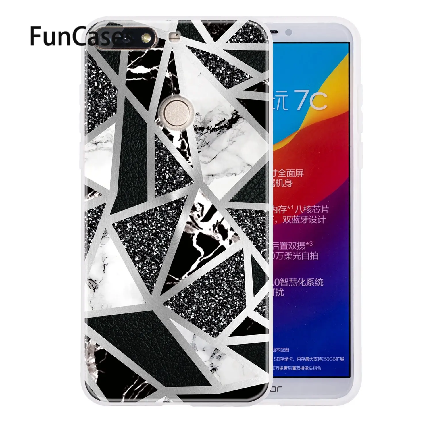Jade Kembali Penutup untuk Huawei Nikmati 8 Etui Lembut Silicone Case SFor Huawei Seluler Nova 2 Lite Y7 Perdana 2018 5.99 