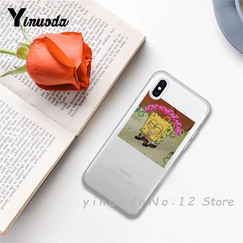 Yinuoda супер милый кот собака мультфильм розовый в форме сердца ты и я серия HD Прозрачный чехол для телефона для iphone 6 7 8 Plus X XS XSMax 5S