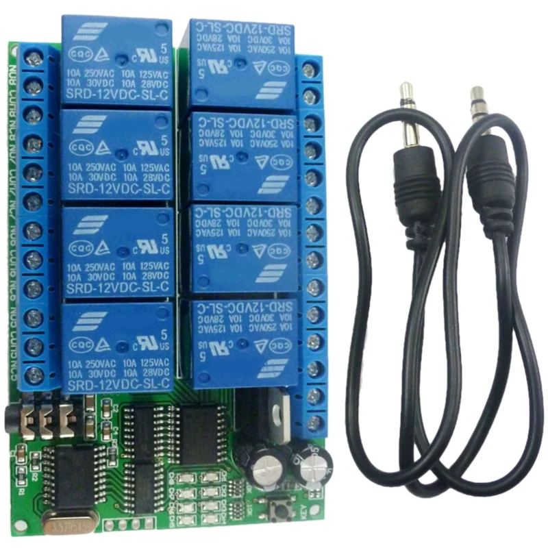 

AD22A08 DC12V 8 Channels DTMF Relay MT8870 Decoder Phone Remote Control Switch
