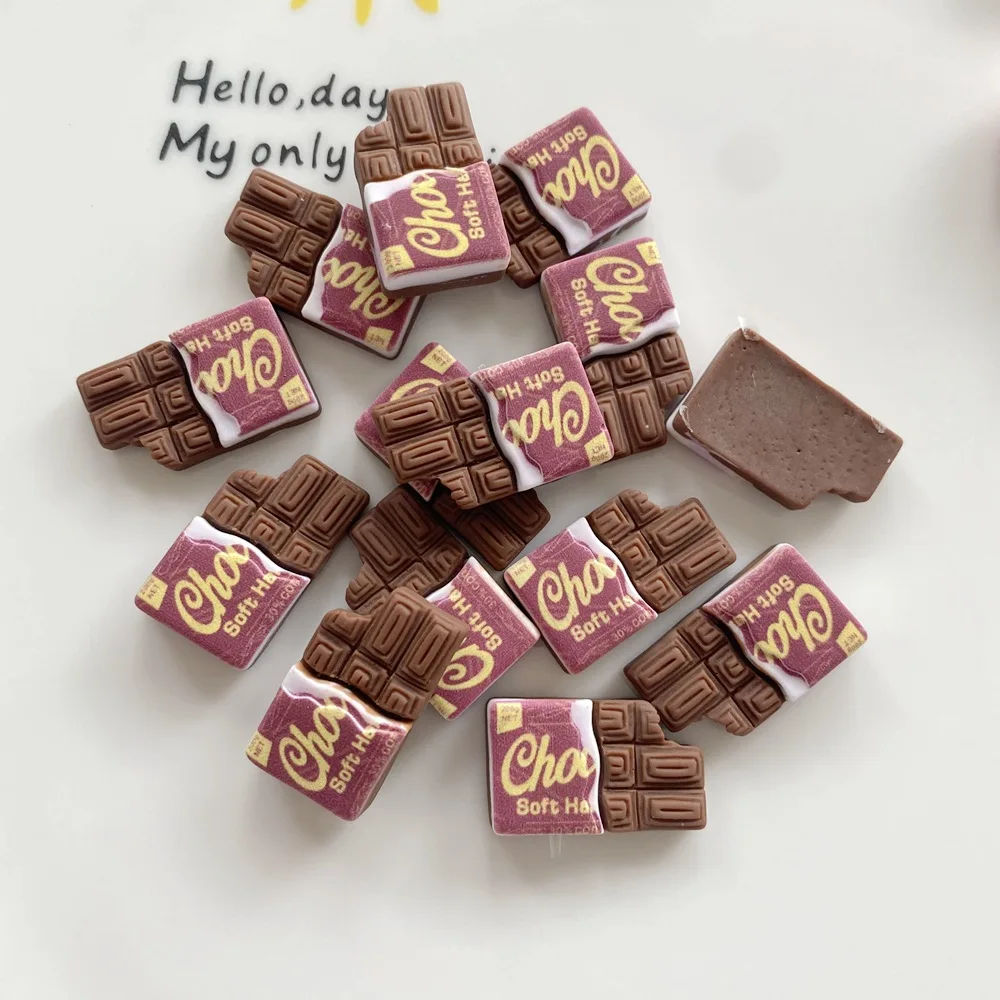20Pcs Mixed Resin Chocolate Decoration Crafts Flatback Cabochon Embellishments For Scrapbooking Kawaii Cute Diy Accessories