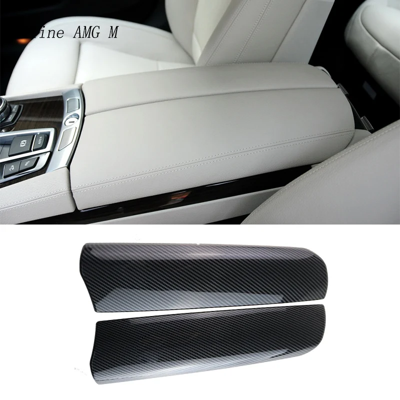 

Car styling Carbon fiber For BMW 7 series E65 E66 F01 F02 Stowing Tidying Armrest box protect sticker cover Interior Accessories