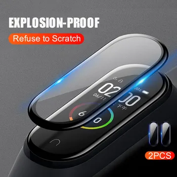 

for Xiaomi Mi Band5 NFC Smart Watch HD Black border Cover for Xiaomi Mi Band 5 Film 3D Screen Protector Soft TPU Protective Film