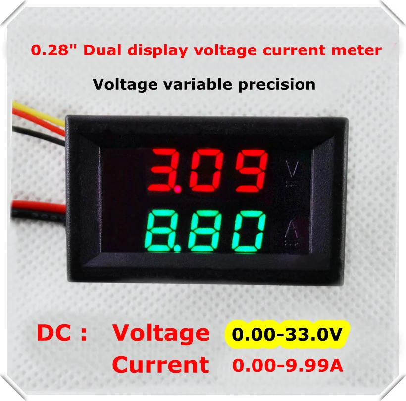 Цифровой амперметр RD 0,28, Вольтметр постоянного тока 0-100 в/100А, Автомобильный светодиодный измеритель напряжения, цветной дисплей с шунтом