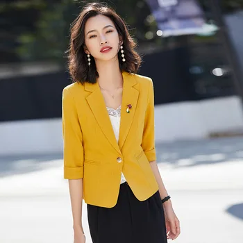 

Yy905 Slim Fit Occupation Small Suit 2020 Summer Temperament Simple White Collar Small Suit Female