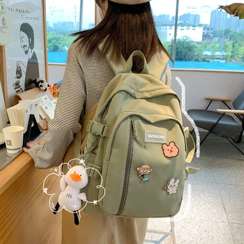 

Waterproof Nylon School Bags for Girls Multi-layer Backpack Women Harajuku Large-capacity School Laptop Backpack Students Ladies