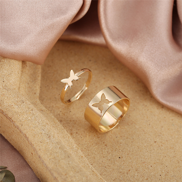 Personalized Finger Heart Ring Set for Women Gold Color 3PCS 2021 New Trendy Gift for Women Fashionable