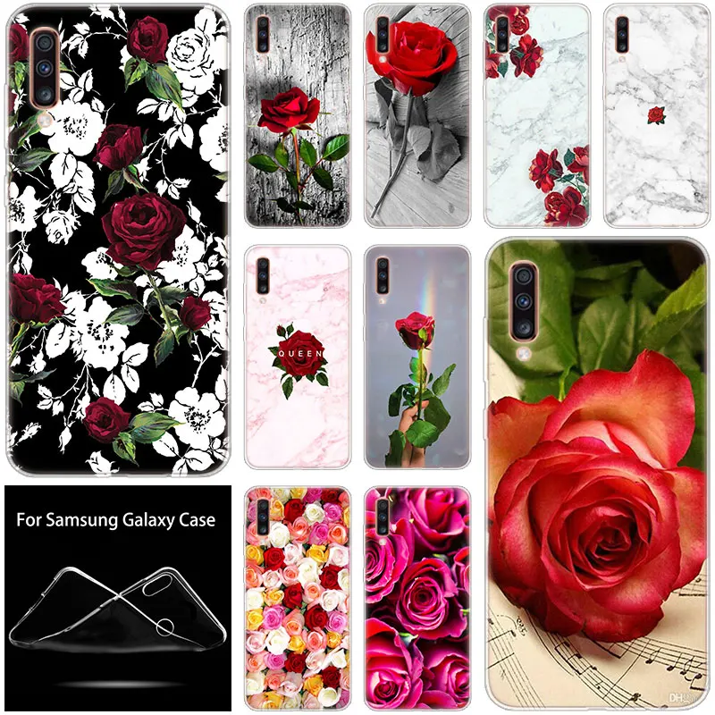 Red Roses Flowers Silicone Case For Samsung Galaxy A90 A80 A70 A60 A50 A40 A30 A10 A20E A2CORE A9 A7 A8 A6 Plus 2018 A5 2017 TPU | Мобильные