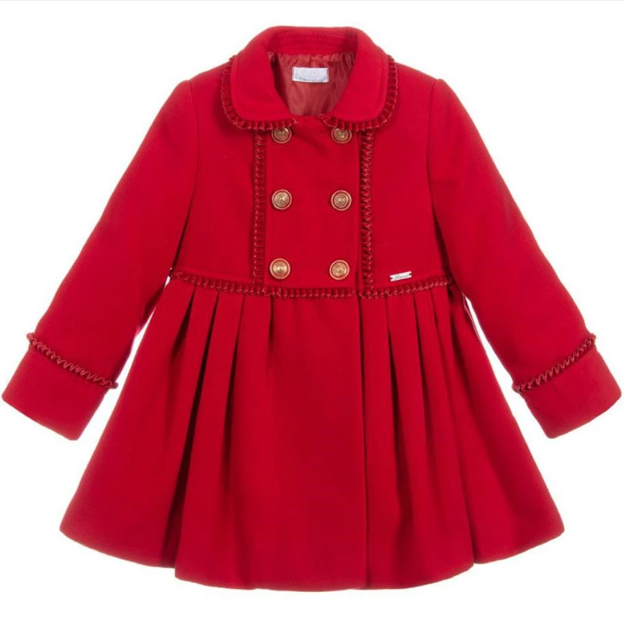 Baby Girl Vintage Spanish England Ren Woolen Coat Kids Autumn Winter Double Breasted Princess Christmas Wool Blends Overcoat Wool Blends Aliexpress