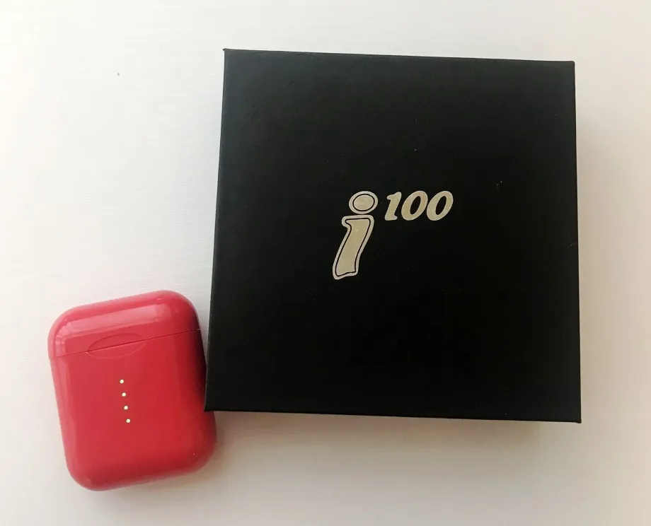 Новейший I100 TWS настоящий 1:1 размер Bluetooth 5,0 гарнитура сенсорное управление Беспроводные спортивные наушники PK i60 i10 i80 i90 i20 tws pk W1chip - Цвет: Red