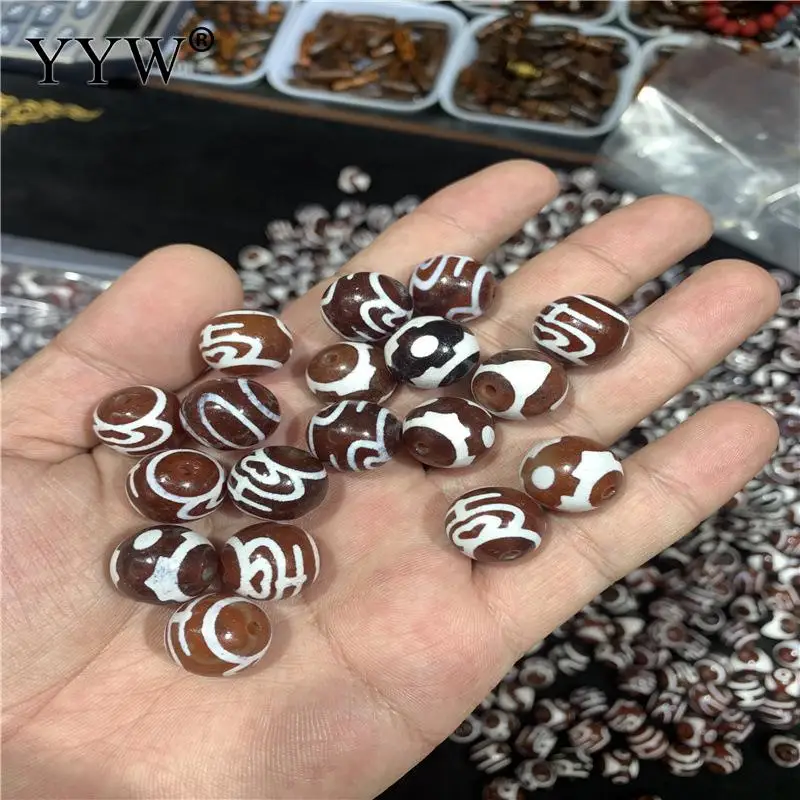 

10pcs/Lot 16mm Ball Dzi Beads With High Oil And Full Weathered Pattern For Diy Or Handmade Bracelet Or Necklace Accessories