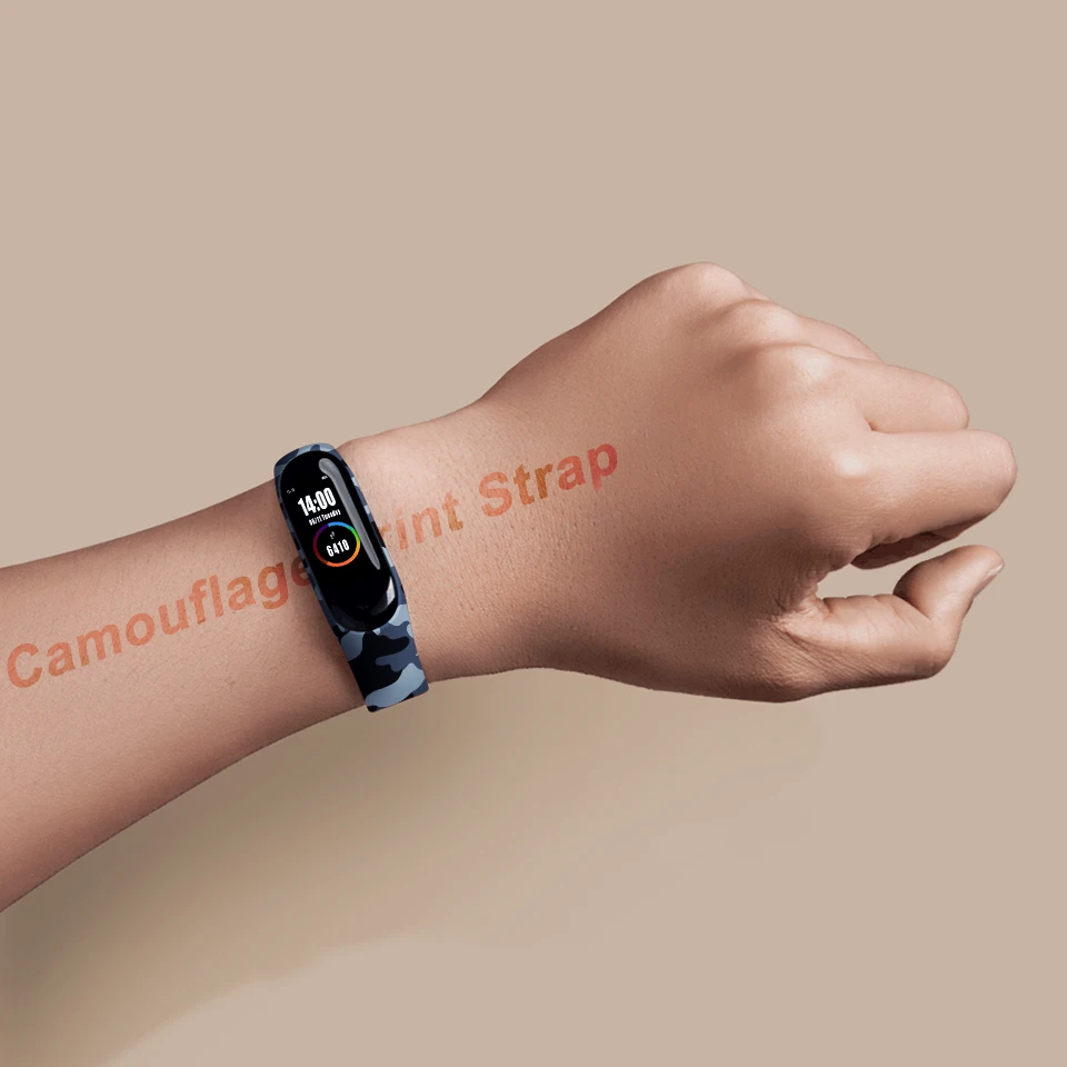 Ремешок Камуфляжный для Xiaomi Mi Band 5 4 3 силиконовый браслет MI Band4 Band5 band3|Ремешки