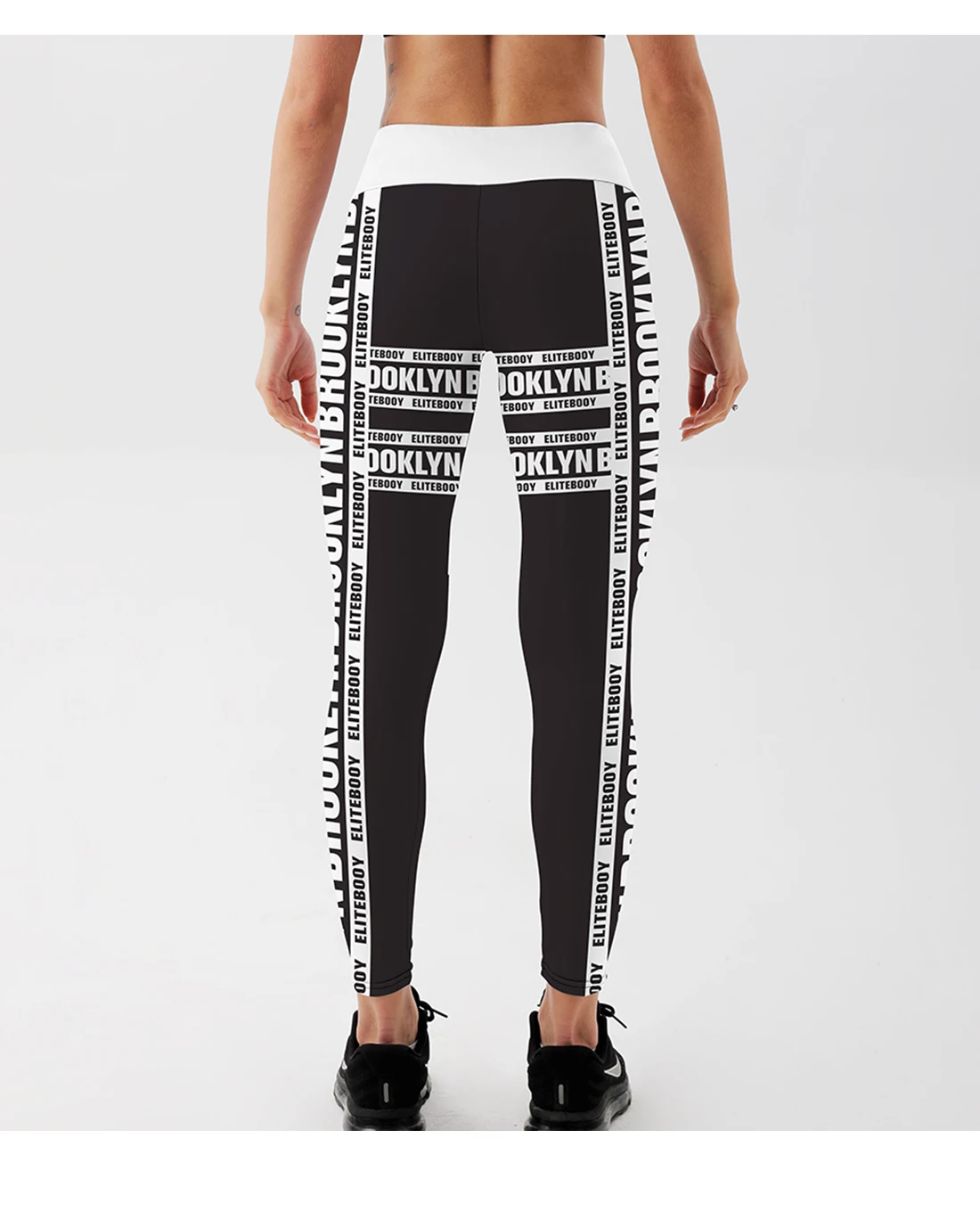 Text Striped Newspaper Print Women Black Leggings Casual Fitness Ladies Workout High Waist Long Leggings Trousers leggings