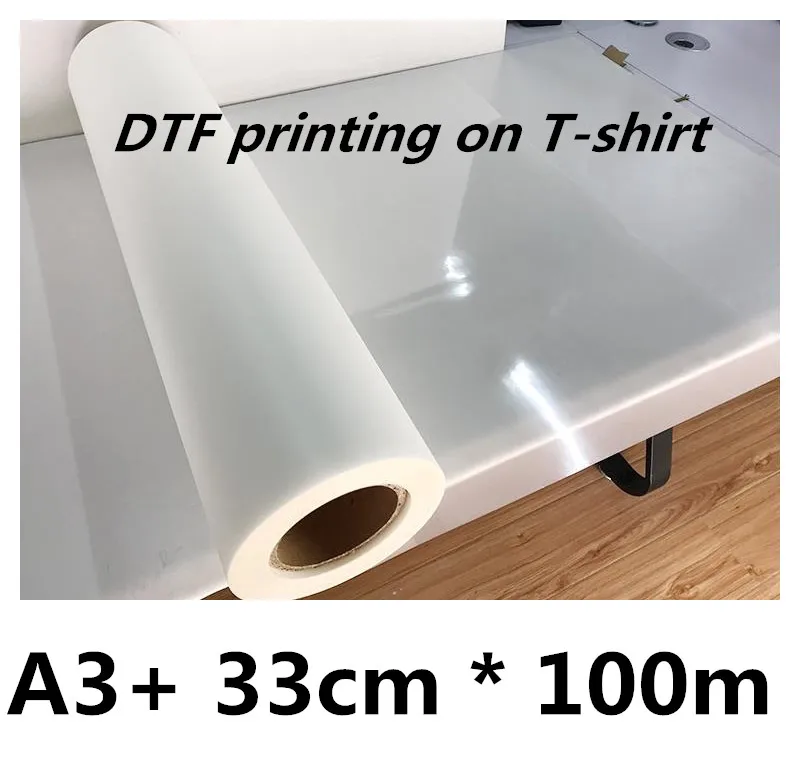잉크젯 전송 DTF 필름 롤 33cm * 100m, A3 + 사이즈 10 롤