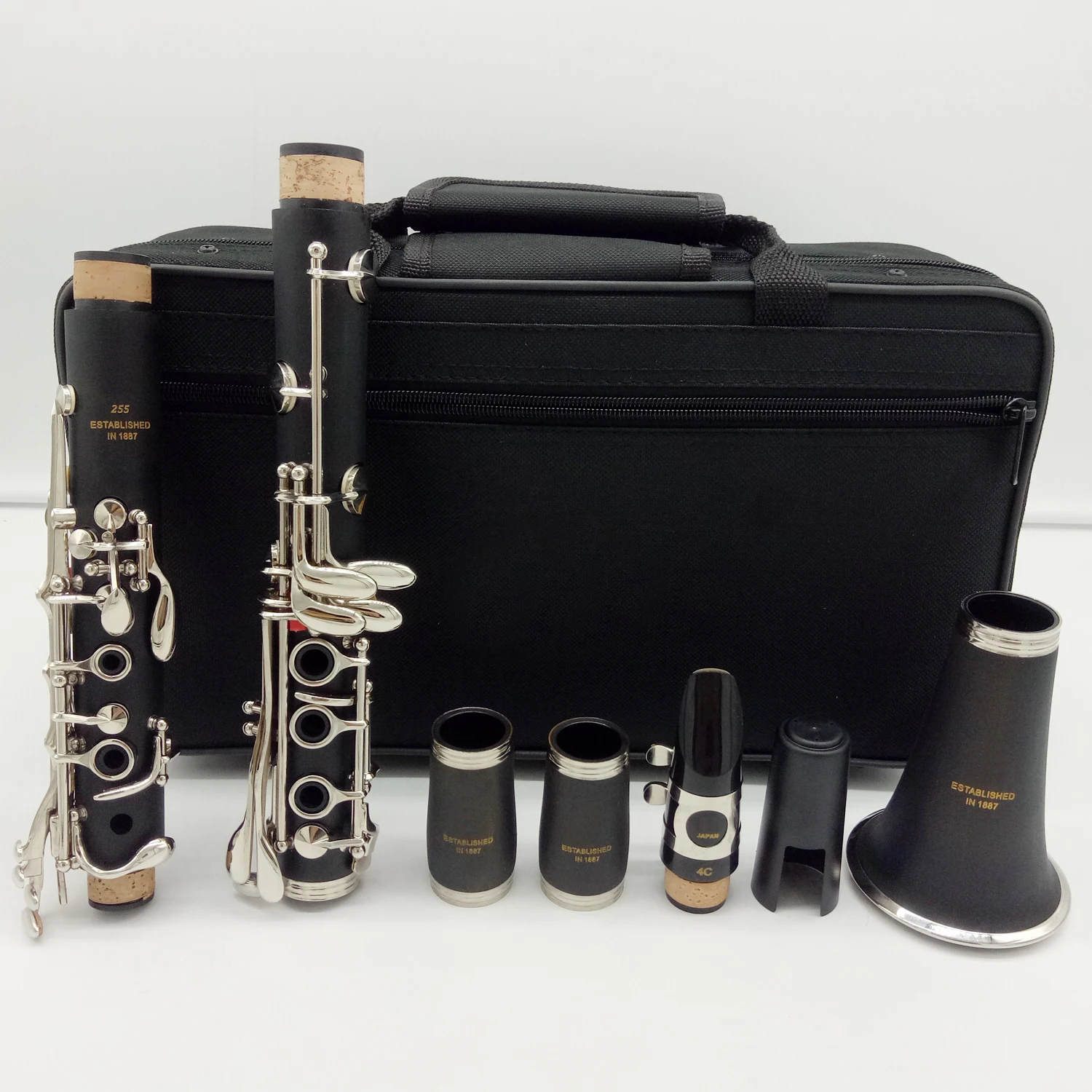 De Xin Professional Bb Clarinet 255 Bakelite Clarinets Nickel Silver Key Musical Instruments Case Mouthpiece Reeds Accessories