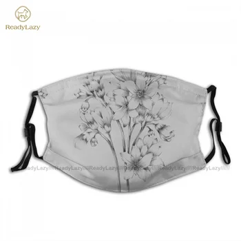 

Adult Cool Flower Drawing Second Facial Mask Anti-Dust Charm Polyester Face Mouth Mask With Filters
