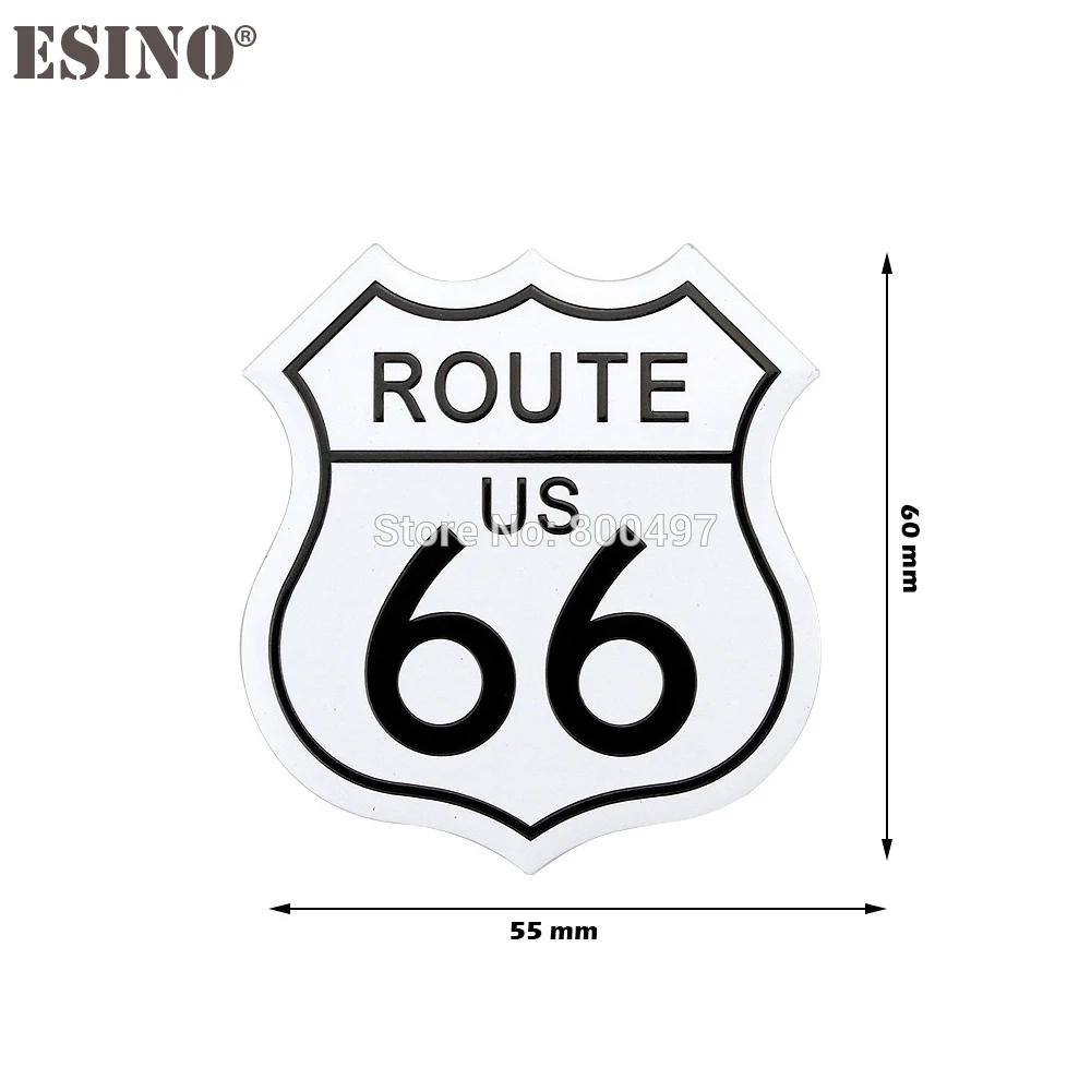 Автомобильный корпус US Route 66 Expressway Sign 3D металлический хромированный алюминий Сплав 3D эмблема значок наклейка, переводная картинка для машины Стайлинг авто аксессуар