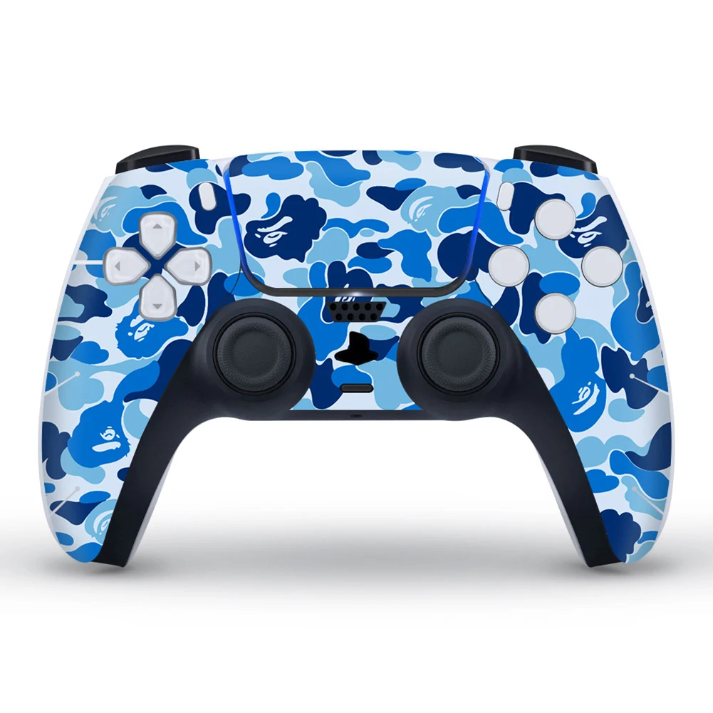 Camouflage Skin Sticker for PS5 Controller Waterproof Scratchproof Protactive Decal Cover for PS 5 Gamepad Joystick 