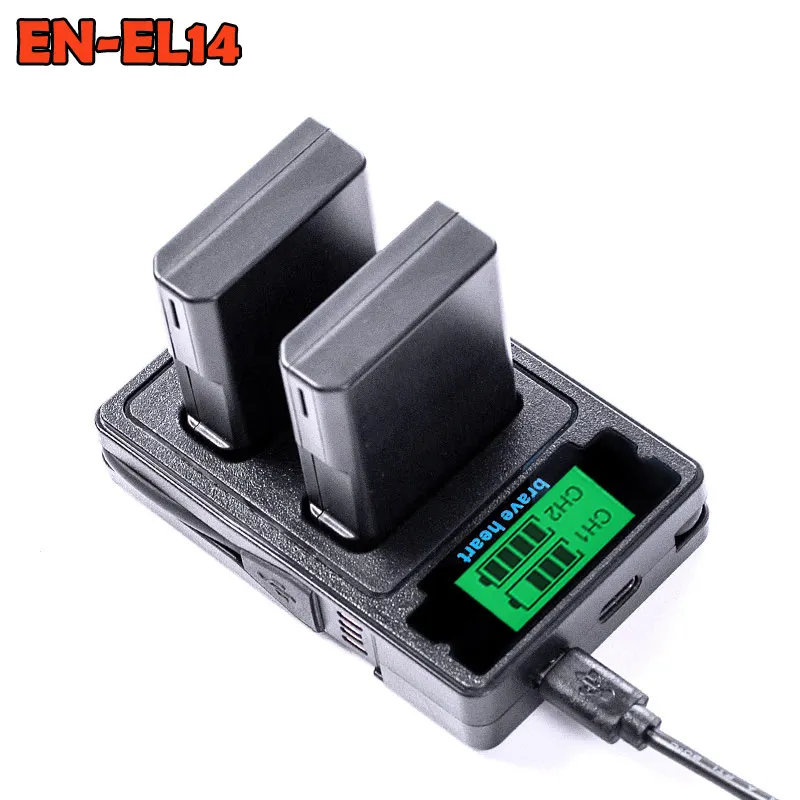 Акумуляторная батарея EN-EL14 EN-EL14a ENEL14 RU EL14 EL14a Батарея+ ЖК-дисплей USB Dual Зарядное устройство для Nikon D3100 D3200 D3300 D5100 D5200 D5300 P7000