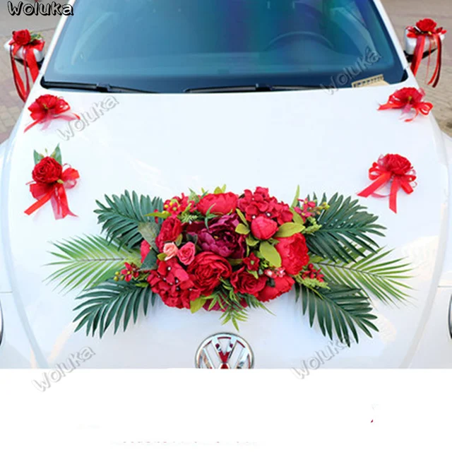 Car decoration crescent moon wedding car decoration set wedding wedding car  float team simulation rose CD50 Q03 - AliExpress