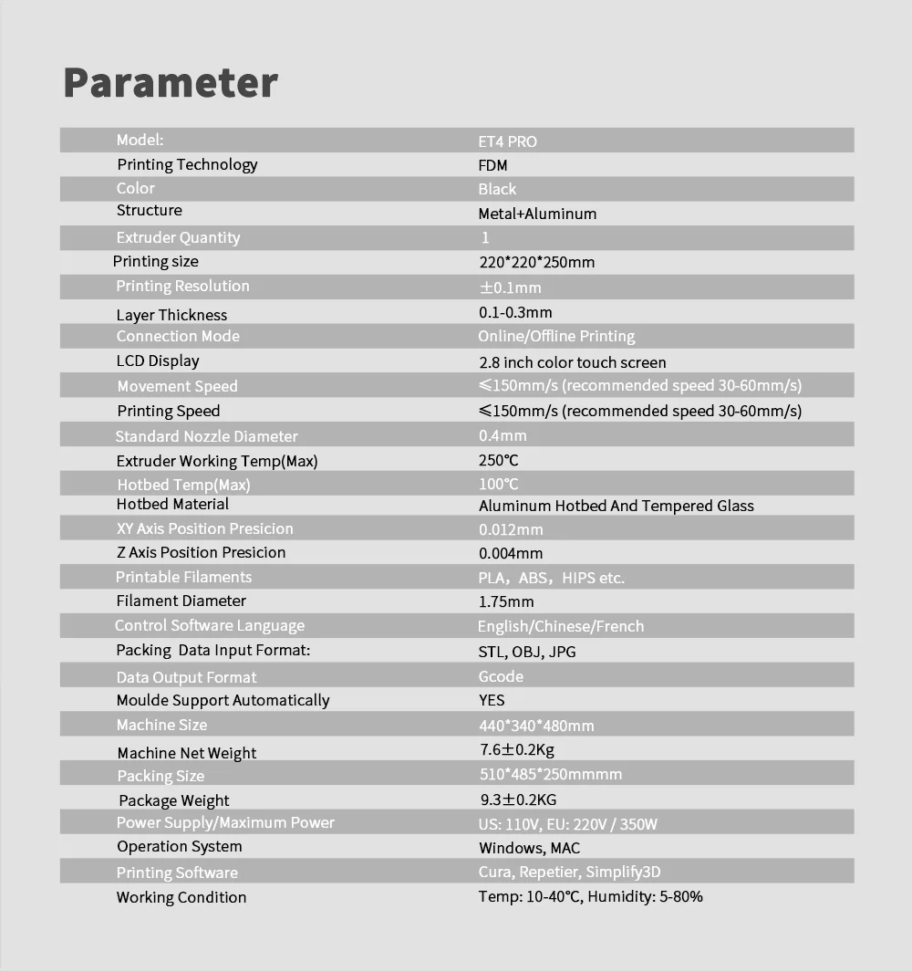 best budget 3d printer Anet 3D Factory Anet ET4 Pro 3D Printer Reprap Prusa i3 High Precision DIY FDM Impresora 3D With Auto Self Leveling Sensor large 3d printer