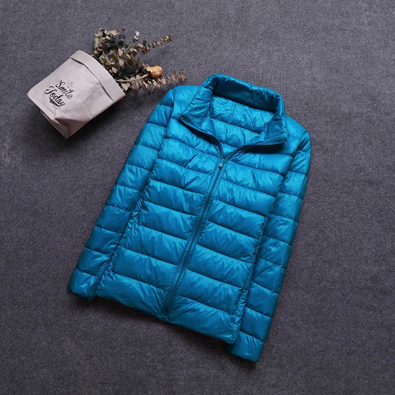 Плюс Размер 6XL Зимний пуховик женская верхняя одежда теплое пальто Сверхлегкий большой размер черная Базовая Женская Куртка парка пальто - Цвет: Lake