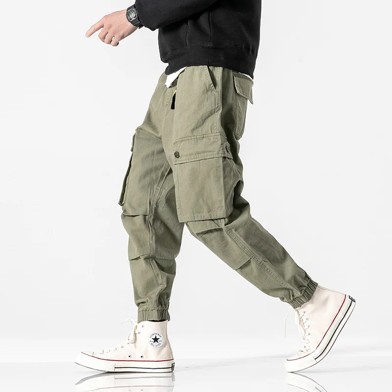 

City Where the Product 2020 Spring Multi-pockets Men Origional Japanese-style Lace-up Ankle Banded Pants