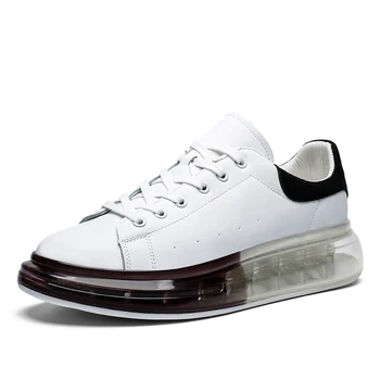 

Men Sneaker Pu Vamp Breathable Air Cuthion Platform Comfortable Lace-Up Street Walking High Fashion Couple Casual Shoes