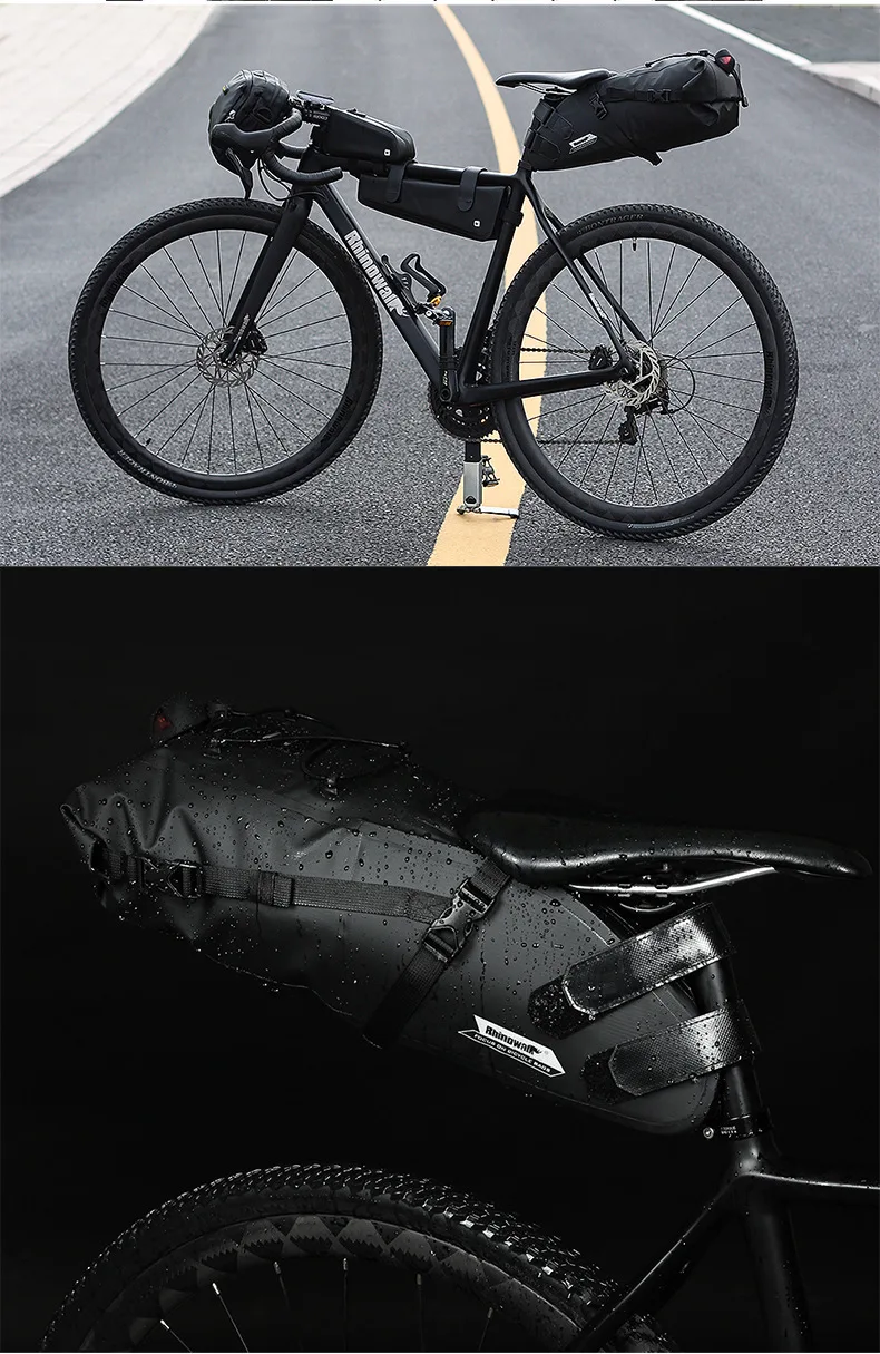 RHINOWALK Waterproof Mountain Bicycle Saddle Bag 10L Big Long Bike Pannier Rear Seat Mudguard Fender Bag Bicycle Accessories (16)
