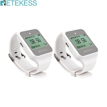 

Retekess TD108 Wireless pager System 2 Watch Receiver Wireless Waiter Call Restaurant Pager Equipment For Factory Dentist Clinic
