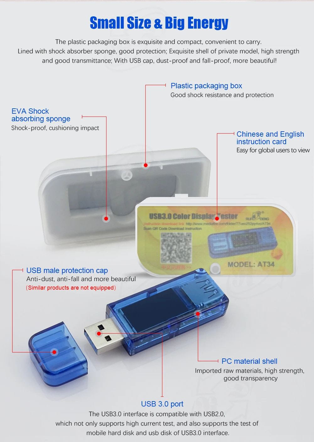 AT34 AT35 USB 3,0 цветной ЖК-Вольтметр Амперметр измеритель напряжения и тока мультиметр Зарядка батареи банк питания USB Тестер