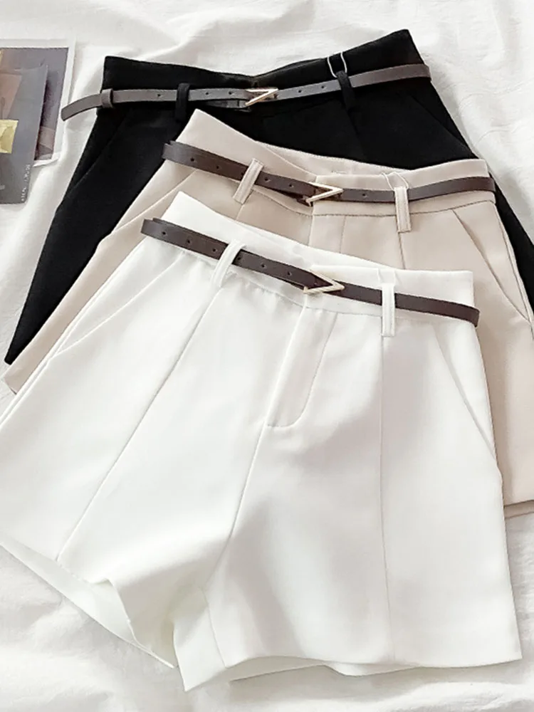 

Women's Solid Shorts 2021 New High-waist Shorts Women Casual Loose Ladies Fashion Trousers Women Clothing