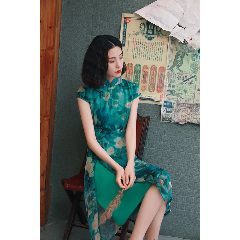 Китайское Новогоднее платье китайское традиционное Cheongsam Qipao Qi Pao атласное |