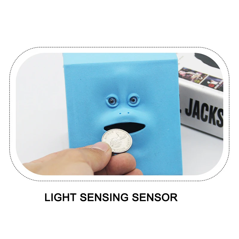  HOT Piggy Bank Intelligent Sensor with Sound Effect Facial Open Mouth Eating Money NDS66