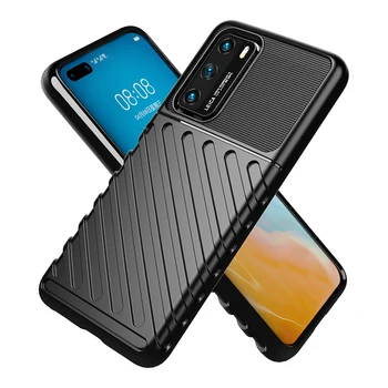 

30pcs/lot Thunder Series Shockproof Armor Rugged Flexible TPU Back Case For Huawei P40 Pro+/Plus 5G