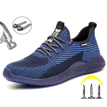 

2020 Summer Work Shoes Anti Piercing Anti-crush Lightweight Boot With Metal Toe Puncture-Proof Safety Boots Indestructible Shoes