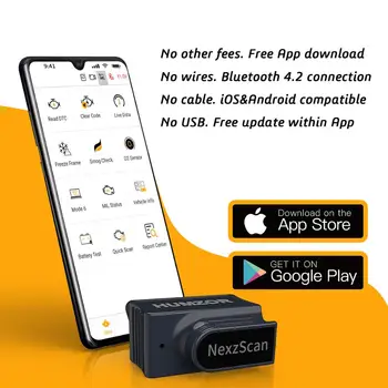 

Car OBD2 Scanner Bluetooth OBD2 Andriod Engine Diagnostic Tool via Bluetooth 4.0 Automotive OBD2 Bluetooth IOS Scanner