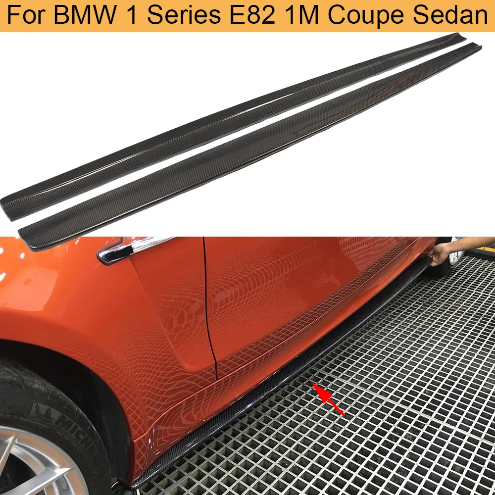 1 Series Carbon Fiber Car Side Skirts Apron For Bmw E82 M 1m 2011