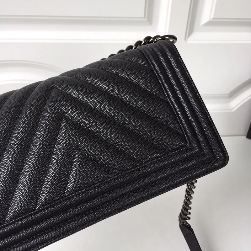 caviar black chain Натуральная кожа, шеврон, сумка на плечо, высокое качество, женские роскошные сумки, дизайнерский кошелек, брендовая сумка на цепочке, сумки через плечо - Цвет: caviar black chain