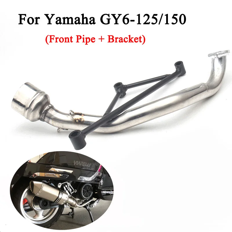 For Yamaha Gy6 125 150 Front Link Pipe Motorcycle Exhaust System Connect Link Tube With Bracket