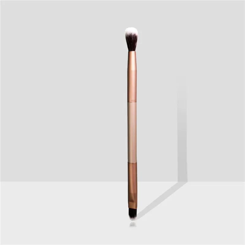 

1pc Luxury Double Head Makeup Brush Professional Eyeshadow Golden Aluminum Handle Eye Shadow Cosmetic Tools For Beauty Make Up