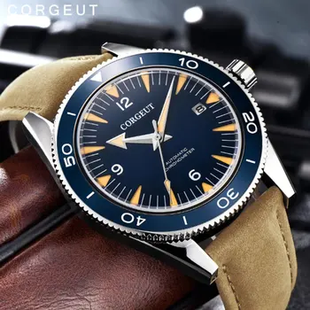 

Corgeut Luxus Marke Seepferdchen Mechanische Uhr Männer Automatische Sport Watch men Design Leder Mechanische Handgelenk