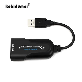 

kebidumei Mini Video Capture Card USB 3.0 HDMI Video Grabber For PS4 Game Record Box DVD Camcorder HD Camera Recording HDTV